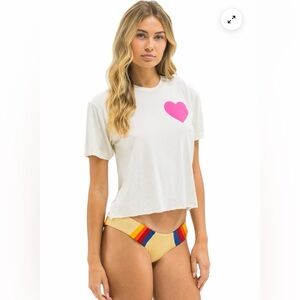 Aviator Nation Heart Print Boyfriend Tee